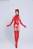 Sexy set sexy dame wetlook latex lingerie bodysuit ritssluiting elastisch pu lederen exotische open kruis catsuits demon cosplay come clubwear t230530