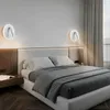 Lâmpada de parede LED nórdico moderno com rotação do interruptor Luz interna de argola para casa Viva do quarto do quarto corredor da varanda