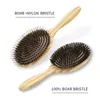 Hair Brushes Boar Bristle Hair Brush Women Wood Bamboo HairBrush Professional Curly Airbag Scalp Brush Comb for Hair Beauty Care Salon Tools 230529