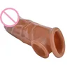 Sex Toys Massager for Men Enhancer Penis Ring Dildos Masculinos Retardam a Ejaculação Manga Reutilizável Ampliação