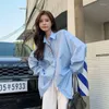Kvinnors blusar Deeptown Women's White Shirt Korean Style Oversize Long Sleeve Top Hollow Out Button Up Ladies Blouse Summer 2023 Femle
