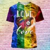 Hbt ​​gay stolthet lesbisk regnbåge t-shirt kvinnlig mönster sommar ny t-shirt kvinnliga älskare estetiska casual herr mode tops tees