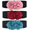 Bälten 1PC Kvinnor Fashion Chiffon Flower Wide Belt Cummerbund Female Elastic All-Match Clothing Decoration Accessories Exquisite