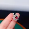 Clusterringen Vintage 925 Silver Garnet Ring voor dagelijkse slijtage 4 mm 6 mm Natural Sterling Crystal Gift Girl