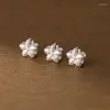 Loose Gemstones 1pc/Lot 925 Sterling Silver Pretty Flower Shape Beads 8mm Handmade Braided Bracelets Spacers DIY Jewelry Accessories