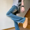 Jeans masculinos Moda de jeans reto de jeans Y2K Men Roupas Lavagem Blue Blue Vintage Hip Hop Denim Vetements Vetements Homme 230529