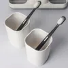Toothbrush Holder Stand Storage Rack with 2 Cups White