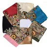 Scarves 90x90cm Luxury Twill Silk Large Scarf Women Headscarf Fashion RetroPattern Satin Square Scarve Ladys Design Handkerchief