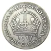 1937 1938 Australian 1 Crown Silver Patrated Copin