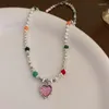 Naszyjnik wisidanta Dzieci blok sześciennego łańcucha obojczyka cyrkonu różowy kryształowy serc imprezowy biżuteria mody jeden kawałek