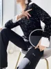 Women's T Shirts 2023 Winter Women Sequins Blouse Office Lady Long Sleeve Elegant Shirt Style Fashion Slim Tops Pullover Outwear