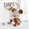 Keychains Cute Rhinestone Crystal Swimming Ring Mouse Keychain Animal Rat Key Chain Holder Bag Pendant Keyring