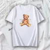 Men's T Shirts 2023 Luxury Design Shirt Man Woman Summer Cotton Short Sleeve Tops Fashion Print Cartoon Bear Blouse Men Oversized Clothes