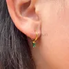 Stud 925 Sterling Silver Ear Needle Hoop Earrings Green Crystal Multiple Styles Earring For Fashion Light Luxury Enamel Fine Jewelry J230529