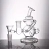 Volcanee Vortex Hookah Tornado Cyclone Recycler Bong en verre 14mm Femme Mini Bong Pipe à eau Bubbler Dab Rig avec tuyau de brûleur à mazout en verre mâle et bol à tabac