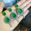 Pendanthalsband Foydjew Elegant Green Chalcedon Emerald Clavicle Chain Women Luxury Vintage Banket Accessories