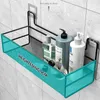 Bathroom Shelves Wall-Mounted Bathroom Shelf Shower Shampoo Rack Kitchen Condiment Storage Basket Toilet Soap Holder Bathroom Organizer 230530