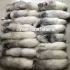 Wholesale 50Pcs/lot 40cm/16" Real Cross Fox Fur Tail Keychain Cosplay Toy Bag Charm Pendant