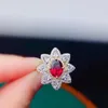 Cluster Rings Vintage 925 Silver Garnet Ring for Daily Wear 4mm 6mm Natural Sterling Crystal Gift Girl