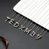 Chaînes QITIS doré A-Z 26 lettres initiales CZ collier multicolore Zircon strass pavé Alphabet pendentif mode nom bijoux cadeau