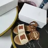 Wysokiej jakości Cowhide Sandal Candy 3 kloc Flats Buty damskie designerki damskie luksusowy luksusowy pantofierki damskie płaskie dno sandały plażowe 35-40