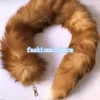 120 cm/47 "-real Crystal Fox Fur Tail Keychain Cosplay Toys Keyrings Bag Charm Furry Pendant Tassels