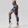 Women's Pants Capris Tie Dye Leggings High Waist Elastic Pants Seamless Push Up Tights Fitness Women Sport Gym Training Running Leggings Femme J230529