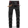 Jeans skinny strappati strappati da uomo Slim Moto Biker Moto Biker Pantaloni denim causali Hip Hop Men Bikeprnq