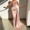 Vestidos de festa deslumbrantes miçangas de lantejoulas de lantejoulo V Mermaid Slit Swee Swee