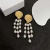 Dangle Earrings 2023 Round Face Thin Shell Natural Baroque Pearl Tassel Exaggerated Retro Temperament