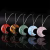 Crystal Stone Necklaces Life Tree Pendant Natural Stone Moon Pendant Necklace Fashion Accessories