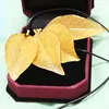Pendant Necklaces Wholesale Jewelry 2023 Stylish Trendy Ladies Chain Natural Leaves Necklace Plated 24K Gold For Women Fashion Gifts