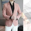 Men's Suits 2023 Linen Men Suit Blazer Business Fashion Notch Lapel White Jacket Wedding Groom Dance Casual Slim Homme Clothing