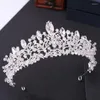 Hair Clips Royal Queen Handmade Crystal Bride Tiaras Headbands For Women Headdress Bridal Crown Wedding Dress Jewelry Accessories
