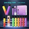 Original Puff 1500 Jam King disposable vapes E Cigarette 4.8ml Prefilled Stater Kit 2% 20mg 850mAh pure cobalt battery 1500puffs Puffbar EIf Bar vs 600 bc5000 7000 8000