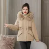 Vrouwen Trenchcoats Winterjas met Lange Mouwen Capuchon Met Bont Wollen Voering Dames Warm Effen Gewatteerde Jassen Dikke Parka's Voor Vrouwelijke