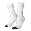 Men's Socks Hip-hop Snowflake Christmas Holiday Winter Basketball Polyester Long For Unisex Breathable