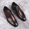 High Quality Handmade oxford Dress Shoes Men Genuine Cow Leather Suit Shoes Black Brown Footwear Wedding Formal Italian Shoes