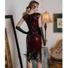 Casual Dresses Women's Retro 1920s Beaded Sequined Leaf Art Deco Gatsby Flapper Dress Party Evening Sequins Fringed Gown