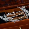 Haarspangen Barock Kristall Strass Perlen Quaste Blatt Haarband Frauen Braut Hochzeit Tiara Zubehör Krone Hairwear Schmuck