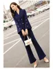Women's Two Piece Pants Navy Blue Blazer Women Business Suits With Pant And Jackets Sets Fashion Ladies Work Office Uniform Styles Pantsuits