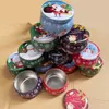 Present Wrap 1 PC Christmas Box 7.5x5cm Candle Jar for Party Decor Xmas Candy Metal Storage Tins