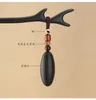 Keychains Ebony Bamboo Car Keychain Pendant Male Safety Key Chain Shurangama Mantra Amulet Lanugo Bottle Female Jewelry