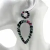 Boucles d'oreilles pendantes longue goutte d'eau pendentif perle déclaration cristal femmes mode à la main coloré corde fil