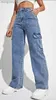 Damesjeans 2022 Fall Nieuwe Y2K Style Dames rechte poot jeans mode multi pocket denim lading broek street casual broek s-xl drop ship t230530