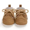 Athletic Shoes Ins Autumn Winter Baby Boy Solid Lace-Up Soft Toddler Kids Footwear Pu Leather Non-Slip First Walkers Crib 0-18m