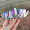Hair Clips Witchcraft Accessories Raw Crystal Two-color Stitching Wicca Ancient Silver Branches Moon Witch Crown