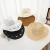 Berets Women Cowboy Hat Hall Out соломенная сплошное цвет унисекс, свернутый край края ремня