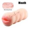 Sex Toy Massager Masturbation Cup Silicone Artificial Mouth Anal Erotic Oral Vagina Toys For Men 3D Realistic Deep Throat Male Masturbator