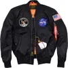 Nya NASA Designer Men and Women Jacket Flight Pilot Stylist Jackets Bomber Jacket Windbreaker Embrodery Baseball Military Section Jacket Högkvalitativ mode 834